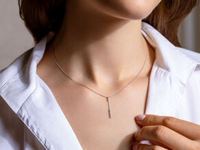 Halskette Lilly in 14K Weißgold mit Diamanten 0,06ct G/SI, 42cm