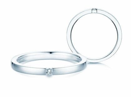 Verlobungsring Infinity in Platin 950/- mit Diamant 0,10ct H/SI