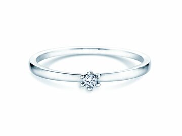 Verlobungsring Classic Petite in 14K Weißgold mit Diamant 0,05ct