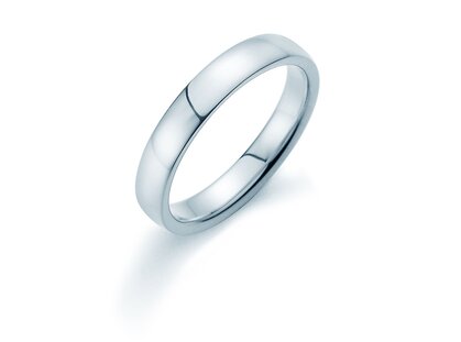 Herrenring Infinity 4mm in 14K Weißgold poliert