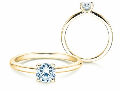 Verlobungsring Classic 4 in 18K Gelbgold mit Diamant 0,50ct G/SI