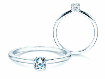 Verlobungsring Classic 4 in 14K Weißgold mit Diamant 0,25ct
