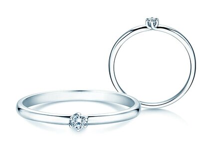 Verlobungsring Melody in Silber 925/- mit Diamant 0,07ct D/IF