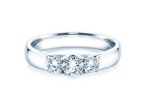 Verlobungsring 3 Stones in 18K Weißgold mit Diamanten 0,40ct G/SI