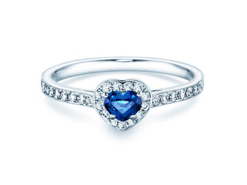 Verlobungsring Heart Saphir in 14K Weißgold