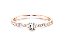 Verlobungsring Eternal Pavé in 18K Roségold mit Diamanten 0,21ct G/SI