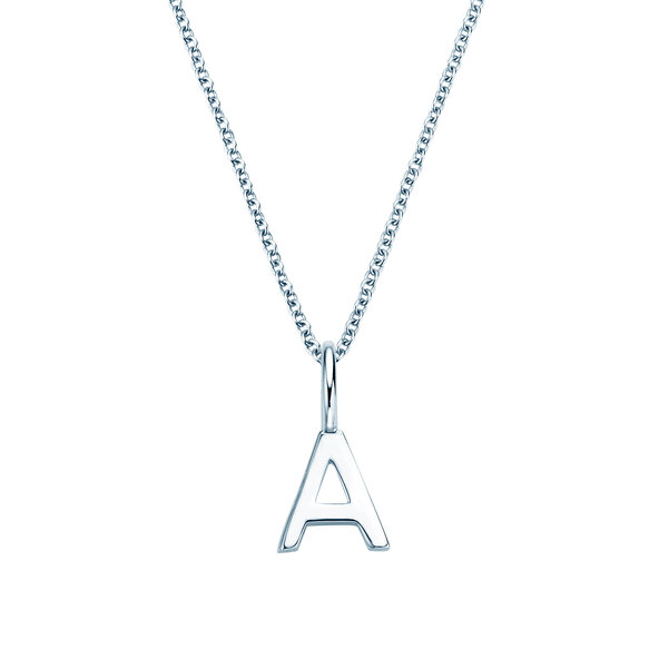 Buchstaben-Anhänger Classic A in 14K Weißgold