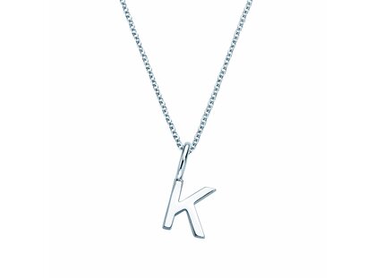 Buchstaben-Anhänger Classic K in 14K Weißgold