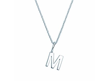 Buchstaben-Anhänger Classic M in 14K Weißgold