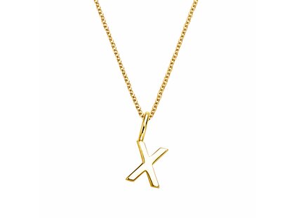 Buchstaben Anhänger Classic X in 9K Gelbgold poliert