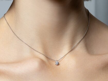 Anhänger Classic in 14K Weißgold mit Diamant 0,20ct GSI G/SI