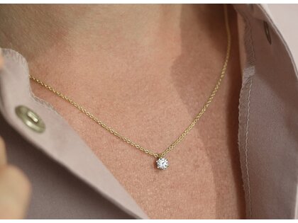 Anhänger Classic Labordiamant in 14K Gelbgold mit Labordiamant 0,25ct E/VS