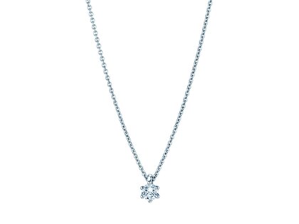 Anhänger Classic in 14K Weißgold mit Diamant 0,20ct GSI G/SI