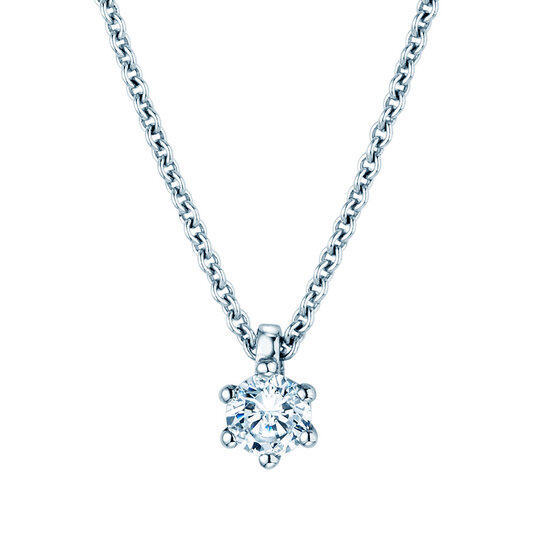 Anhänger Classic in 14K Weißgold mit Diamant 0,20ct GSI G/SI