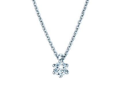 Anhänger Classic in 14K Weißgold mit Diamant 0,20ct GSI G/SI