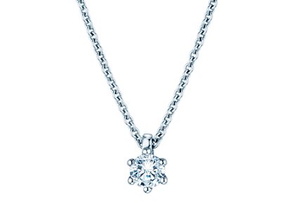Anhänger Classic in 14K Weißgold mit Diamant 0,20ct GSI G/SI