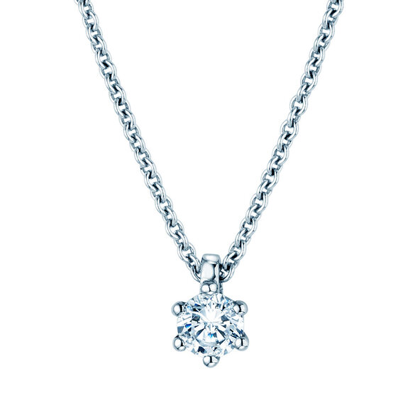Anhänger Classic in 14K Weißgold mit Diamant 0,20ct GSI G/SI