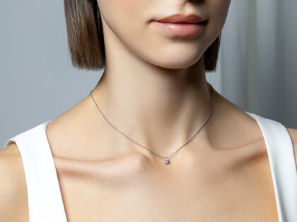 Anhänger Classic in 14K Weißgold mit Diamant 0,20ct GSI G/SI
