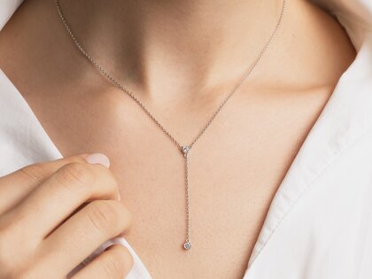 Halskette Leon Y in 14K Weißgold mit Diamanten 0,06ct G/SI