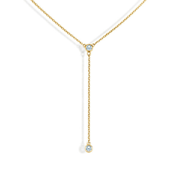 Halskette Leon Y in 14K Gelbgold mit Diamanten 0,06ct G/SI