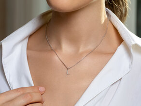 Buchstaben-Anhänger Diamond Letter Petite L in 14K Gelbgold
