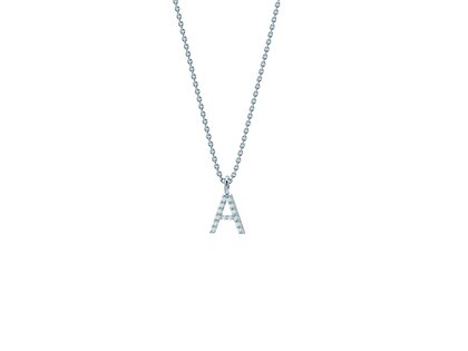Buchstaben-Anhänger Diamond Letter Petite A in 14K Weißgold