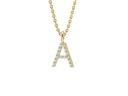 Buchstaben-Anhänger Diamond Letter Petite A in 14K Gelbgold