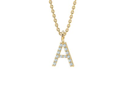 Buchstaben-Anhänger Diamond Letter Petite in 14K Gelbgold