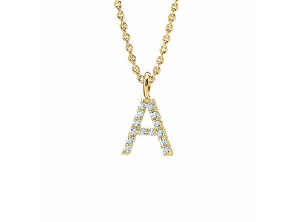 Buchstaben-Anhänger Diamond Letter Petite in 14K Gelbgold