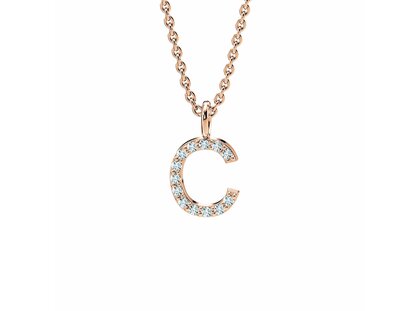 Buchstaben-Anhänger Diamond Letter Petite C in 18K Roségold