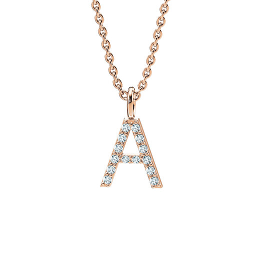 Buchstaben Anhänger Diamond Letter Petite in 9K Roségold