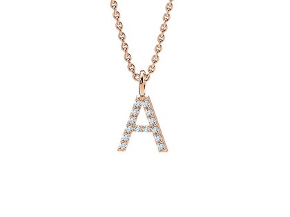 Buchstaben Anhänger Diamond Letter Petite in 9K Roségold