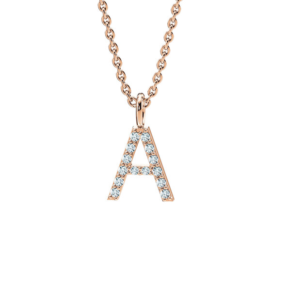 Buchstaben Anhänger Diamond Letter Petite in 9K Roségold