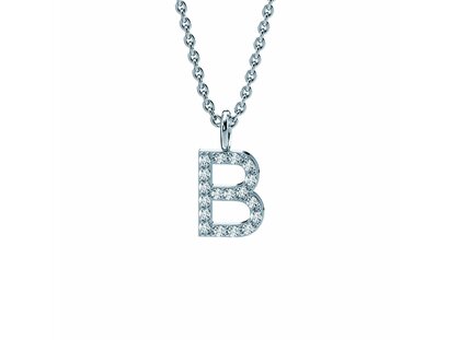 Buchstaben-Anhänger Diamond Letter Petite B in 18K Weißgold