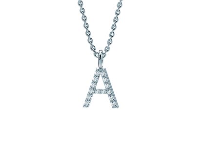 Buchstaben-Anhänger Diamond Letter Petite A in 14K Weißgold
