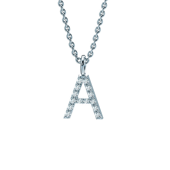 Buchstaben-Anhänger Diamond Letter Petite A in 14K Weißgold
