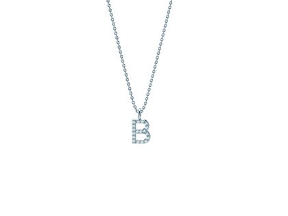 Buchstaben-Anhänger Diamond Letter Petite B in 14K Weißgold