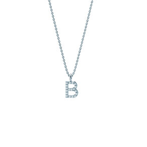 Buchstaben-Anhänger Diamond Letter Petite B in 14K Weißgold