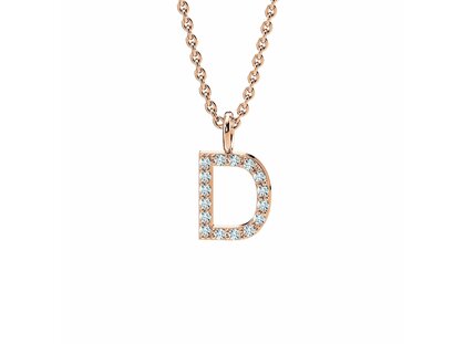 Buchstaben-Anhänger Diamond Letter Petite in 18K Roségold