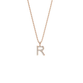 Buchstaben-Anhänger Diamond Letter Petite in 18K Roségold