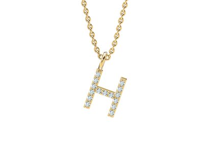 Buchstaben-Anhänger Diamond Letter Petite H in 18K Gelbgold