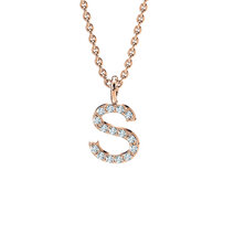 Buchstaben-Anhänger Diamond Letter Petite in 14K Roségold