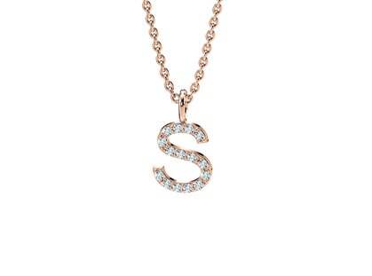 Buchstaben-Anhänger Diamond Letter Petite in 14K Roségold