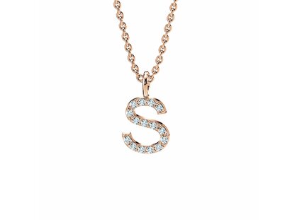 Buchstaben-Anhänger Diamond Letter Petite in 14K Roségold