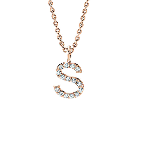 Buchstaben-Anhänger Diamond Letter Petite in 14K Roségold