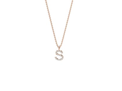 Buchstaben-Anhänger Diamond Letter Petite in 14K Roségold