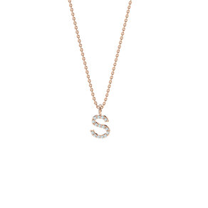 Buchstaben-Anhänger Diamond Letter Petite in 14K Roségold