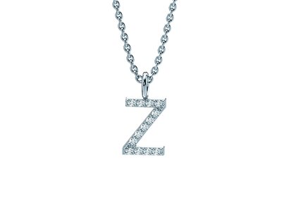 Buchstaben Anhänger Diamond Letter Petite Z in 9K Weißgold poliert