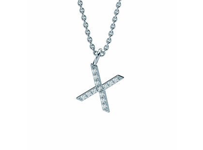 Buchstaben-Anhänger Diamond Letter Petite X in 18K Weißgold