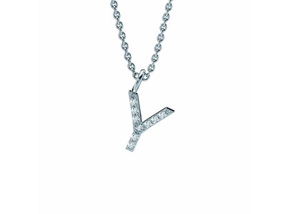 Buchstaben-Anhänger Diamond Letter Petite Y in Platin 950/-